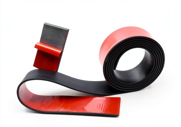 DEVNOL Red Adhesive Neoprene Rubber Strip Roll 1/8" x 1" x 12'-1