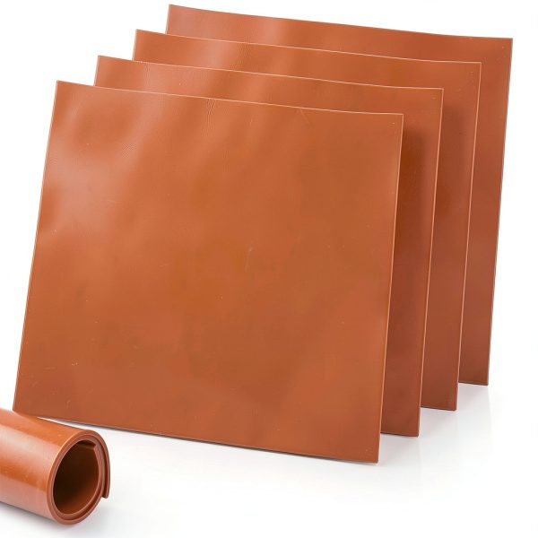 Heat Resistant Silicone Rubber Sheet by Tlance 4 Pack Red 12x12in-0