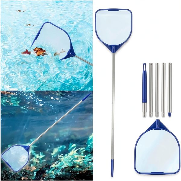 Pond Skimmers Outdoor Pool Cleaning Net with Deep Fine Nylon Mesh 60in-4