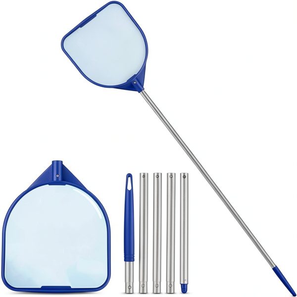 Pond Skimmers Outdoor Pool Cleaning Net with Deep Fine Nylon Mesh 60in-0