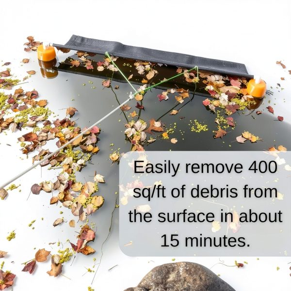 DeSkuzzer™ 3.0 54" Wide Floating Debris Collector for Lakes & Ponds | Extremely Durable Net | Made in The USA-5