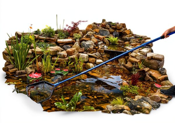Heavy Duty Water Garden Koi Pond Nets Combo Pack, Value 2 Pack | PondH2o Fishpond Catching Net-Head & Debris Sludge Skimming Net Includes 9 Foot Telescoping Pole-8