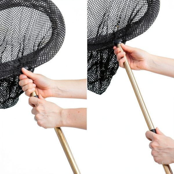 TotalPond Skimmer Fish Net - Black Telescoping Handle, Lightweight-3