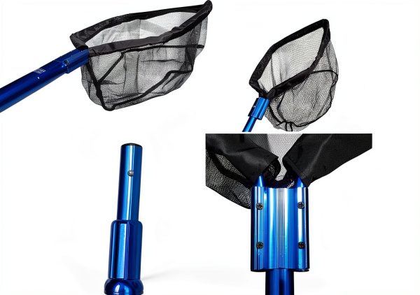 Heavy Duty Water Garden Koi Pond Nets Combo Pack, Value 2 Pack | PondH2o Fishpond Catching Net-Head & Debris Sludge Skimming Net Includes 9 Foot Telescoping Pole-0