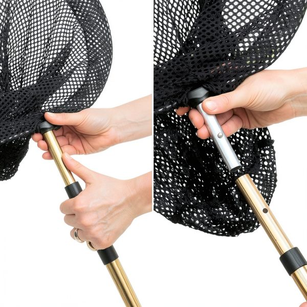 TotalPond Skimmer Fish Net - Black Telescoping Handle, Lightweight-4