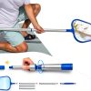 Cozii Swimming Pool Skimmer Net, Pool Net with 5 Pole Sections, 11" x 64" Pool Skimmer Net with Ultra Fine Mesh Net, Telescopic Aluminum Pole, Leaf Rake Net for Fast Cleaning Ponds (5 Pole Sections)-5