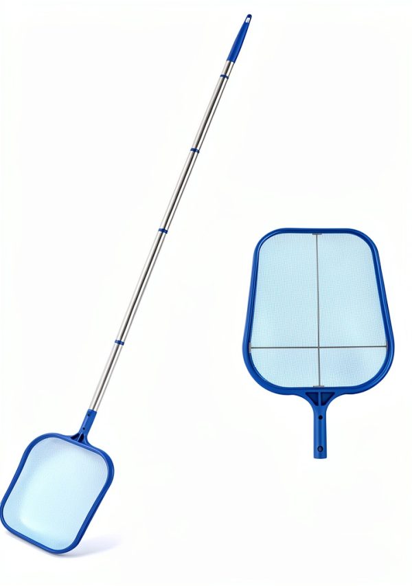 Cozii Swimming Pool Skimmer Net, Pool Net with 5 Pole Sections, 11" x 64" Pool Skimmer Net with Ultra Fine Mesh Net, Telescopic Aluminum Pole, Leaf Rake Net for Fast Cleaning Ponds (5 Pole Sections)-1